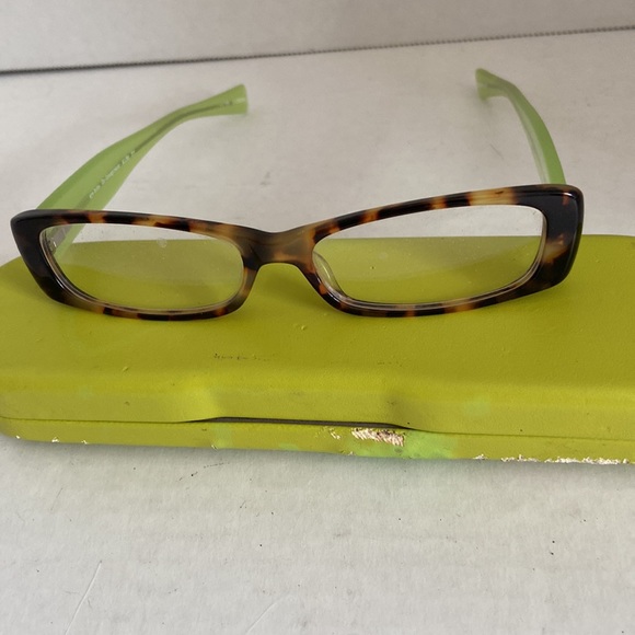 Eye-Bob’s Reading glasses. Readers 1.0. tortoise shell, lime green temples. - Picture 2 of 5